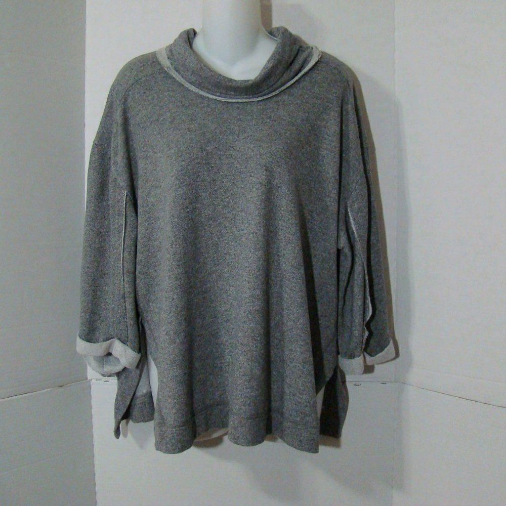 Umgee Gray French Terry Cloth Dolman Sleeve Tunic